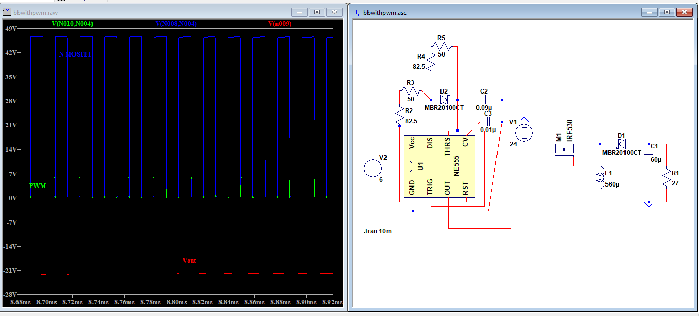 DC to DC Boost Converter using 555 timer IC (6 to 24)