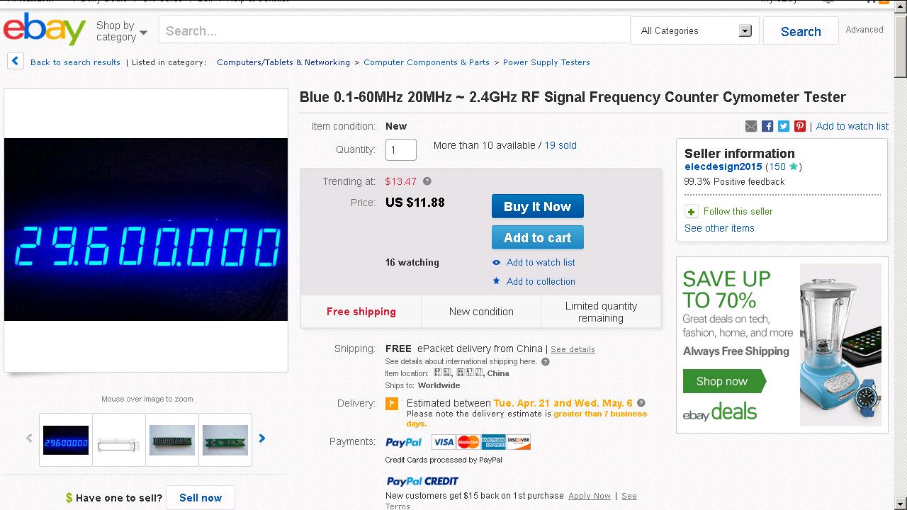 Ten Dollar PIC 100khz-2.4ghz Frequency Counter